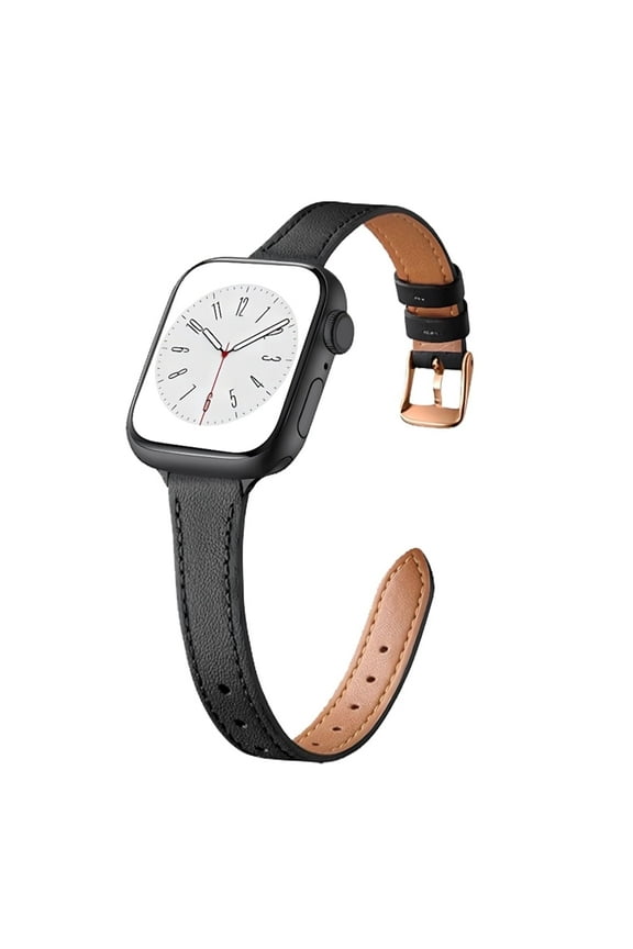 Skinny Leather Watch Band for Apple Watch 38/40/41/42mm(Series 10) for Women - Black