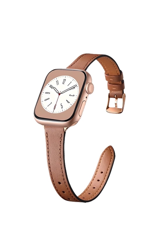 Skinny Leather Watch Band for Apple Watch 38/40/41/42mm(Series 10) for Women - Light Brown