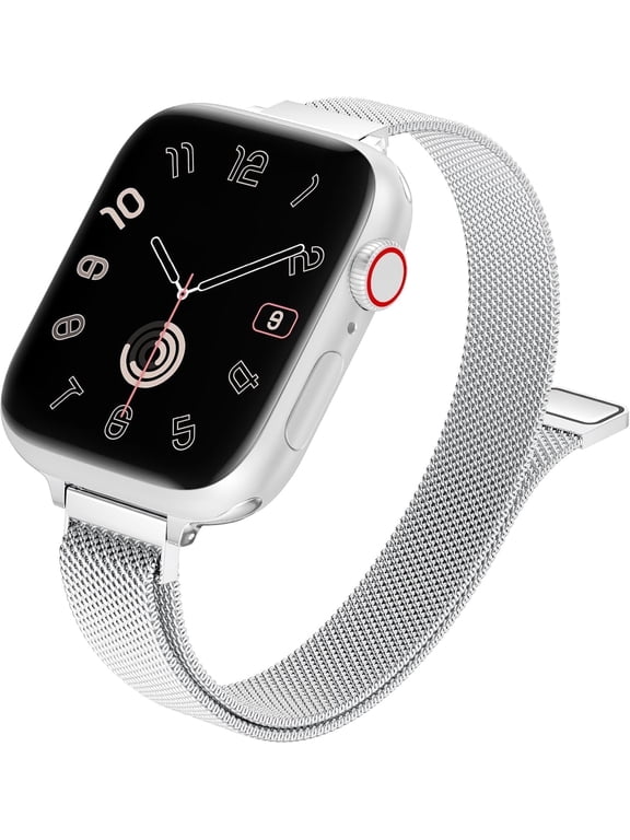 Skinny Metal Mesh Watch Band for Apple Watch 42mm(Series 1-3)/44/45/46/49mm - Silver