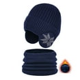 thumbnail image 1 of ZSQDM 1Pc Kids Winter Knitted Hats+Scarf Set Warm Fleece Cap for 5 14 Year Old Boys Girls beanies Hat Rack Scarf ,Hat,& Gloves Key Covers Caps, 1 of 5