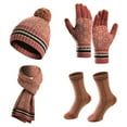 thumbnail image 1 of ZSQDM 4 In 1 Women Winter Knitted beanie Hat Scarf Gloves Socks Earmuff Set Soft Warm Set Thickened Cap Touchscreen Gloves beanie of Men Cowgirl Hats Women Scarf ,Hat,& Gloves Tire Valve Caps, 1 of 2