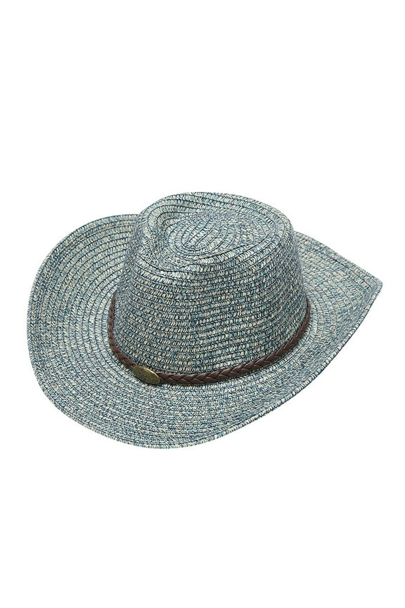 ZSQDM Adult Casual Solid Summer Western Fashion Cowboy Sun Hat Wide Brim Travel Sun Cap beanies Witch Hat Cowboy Scrub Caps Women