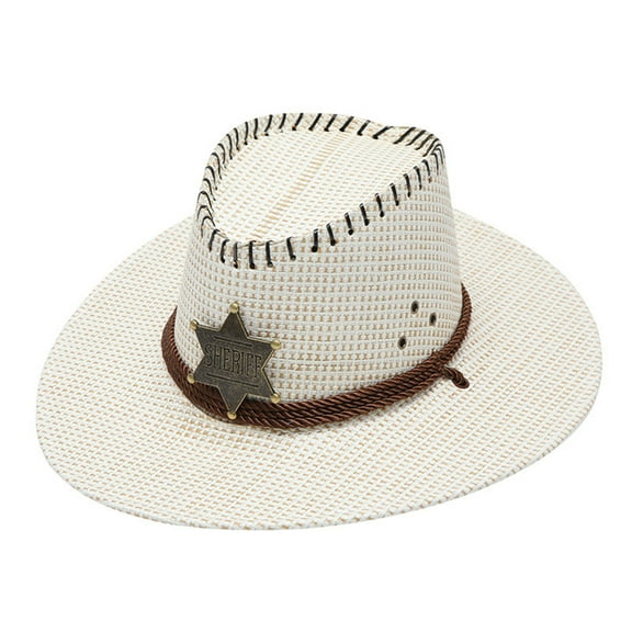 ZSQDM Adult Unisex Summer Fashion Sunscreen Straw Cap beach Casual Cowboy Hat Women beanie Dad Hat Cowboy Cap Gun