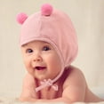 thumbnail image 1 of ZSQDM Baby Cute Tethered Hat Cold Protection Warm Ball Ear Children's Cap beanie Golf Hats Men Bomber Hats Skull Caps, 1 of 4