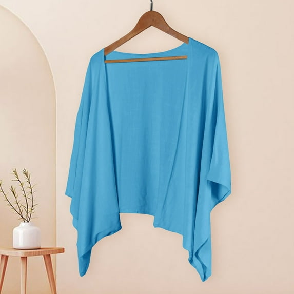 ZSQDM Cardigan Tops Women's Linen Cardigan 3/4 Sleeve Open Front Casual Loose Cover Up Lightweight Shrug Draped Ruffles Knit Cardigan Cardigan Sweaters for Women Trendy Men Sweater(L)