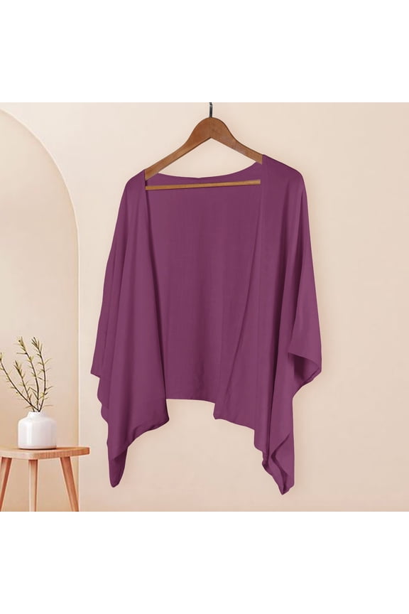 ZSQDM Cardigan Tops Women's Linen Cardigan 3/4 Sleeve Open Front Casual Loose Cover Up Lightweight Shrug Draped Ruffles Knit Cardigan Tan Cardigan for Women Christmas Sweaters for Women(Xl)