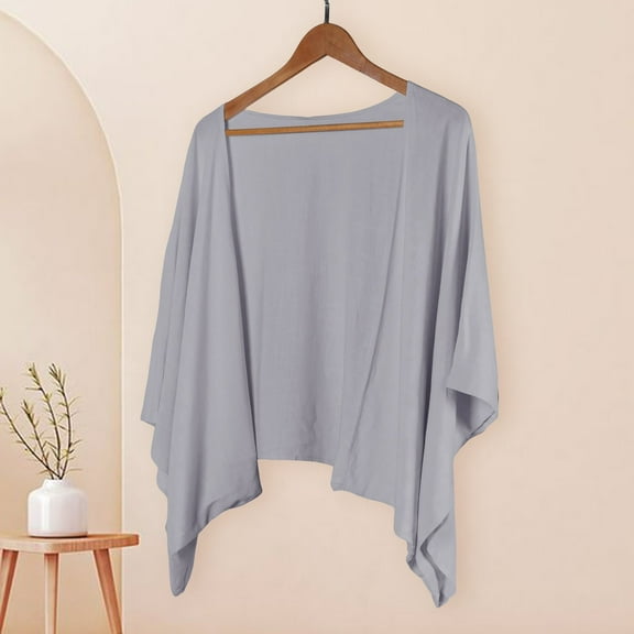 ZSQDM Cardigan Tops Women's Linen Cardigan 3/4 Sleeve Shrugs Open Front Loose Shawl Wrap Cover Ups Lightweight Shrug Orange Cardigan Women Fall Sweater(Xxl)