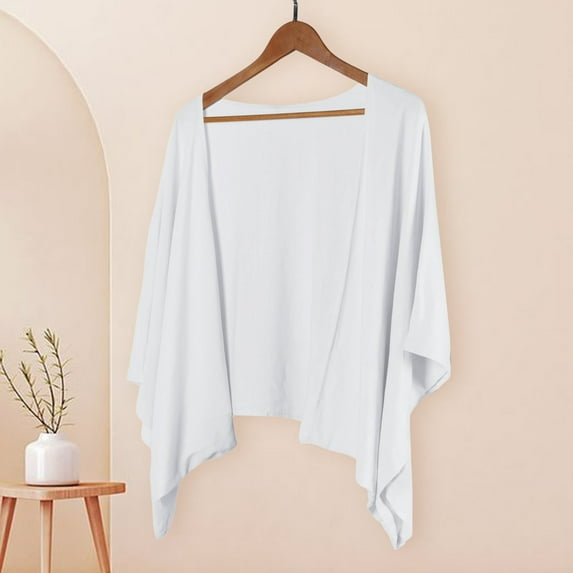 ZSQDM Cardigan Tops Women's Linen Cardigan 3/4 Sleeve Shrugs Open Front Loose Shawl Wrap Cover Ups Lightweight Shrug Sleeveless Cardigans for Women Cozy Sweaters for Women(M)