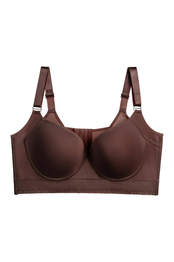 Bras for Women Shapedly Bra Shapedly Back Smoothing Bra Hide Back Full Back Coverage Deep Cup Bra Brown5 38E