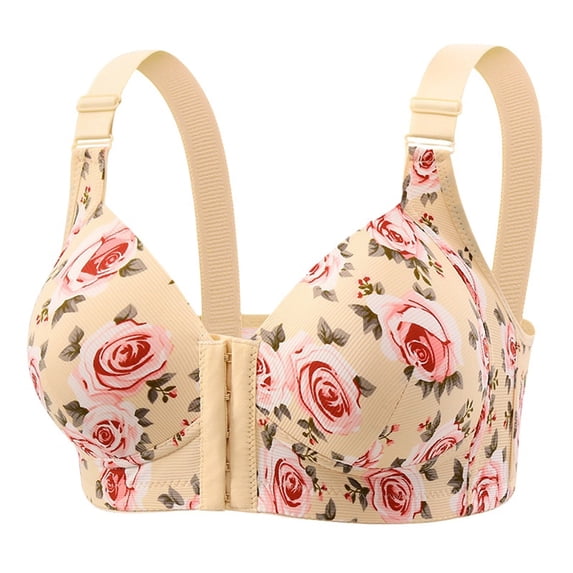 ZSQDM Fair Women's Full Figure Beauty Back Smoothing Bra, 4 Way Stretch Fabric, Lightly Lined Cups Up to H Khaki 46
