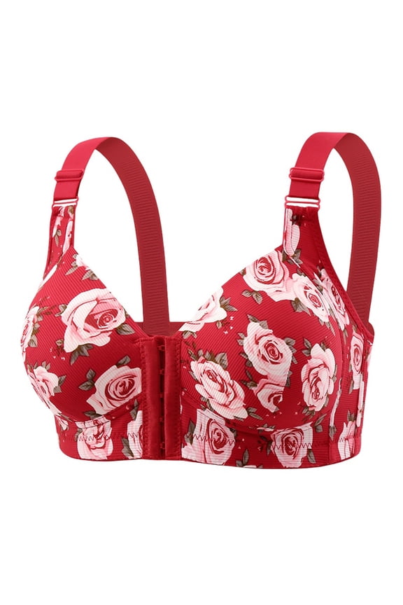 Fair Women's Full Figure Beauty Back Smoothing Bra, 4 Way Stretch Fabric, Lightly Lined Cups Up to H Red 46