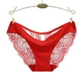 thumbnail image 1 of ZSQDM Underwear for Women, Women lace Panties Seamless Cotton Panty Hollow briefs Underwear White/S Red M, 1 of 4