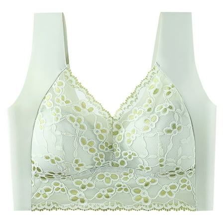 ZSQDM Women's Bras Wireless Full Coverage Plus Size Minimizer Non Padded Comfort Soft Bra Multipack Green L