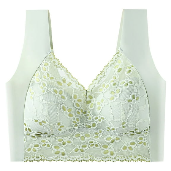 ZSQDM Women's Bras Wireless Full Coverage Plus Size Minimizer Non Padded Comfort Soft Bra Multipack Green L