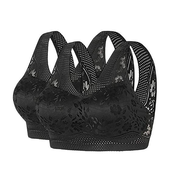 ZSQDM Women's Full Figure Minimizer Bras Comfort Large Busts Wirefree Non Padded Plus Size Bra Black XXXXL