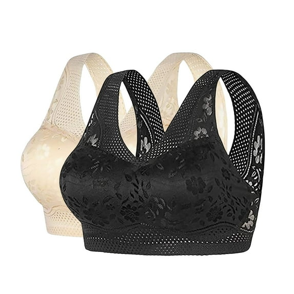 ZSQDM Women's Full Figure Minimizer Bras Comfort Large Busts Wirefree Non Padded Plus Size Bra Watermelon red M