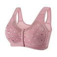 thumbnail image 1 of ZSQDM Clearance Womens Underwear Women Lace Frongt Button Shaping Cup Adjustable Shoulder Strap Large Size Bra Pink M, 1 of 2