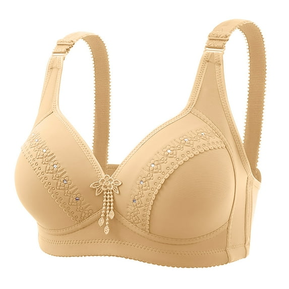 WCJM Womens Underwear Women's Orthopedic Anti Sagging Bra Bras for Senior Women Posture Correcting Bra Breathable Bras Khaki C