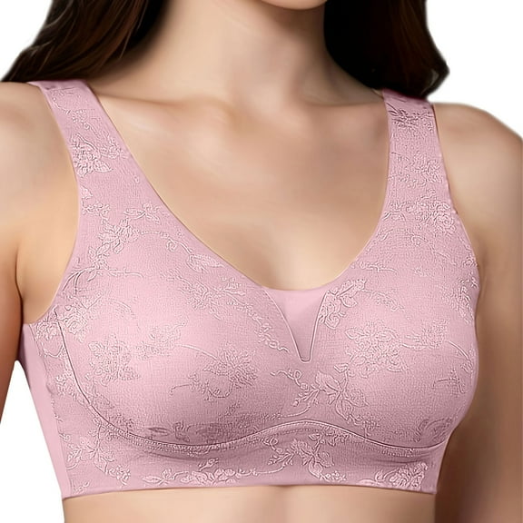 ZSQDM Womens Underwear Women's Underwire Underwear Lace Breathable Comfortable Up Anti Sag Bra Pink XL
