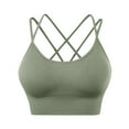thumbnail image 1 of ZSQDM Womens Underwear Womens Back Sport Bras Padded Strappy Cropped Bras For Yoga Workout Fitness Low Impact Bras Green M, 1 of 5