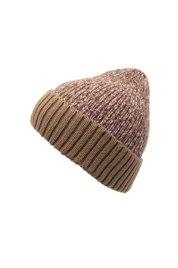 ZSQDM Color Matching Jacquard Autumn and Winter Knitted Hat Outdoor Thickened Fashion Versatile Ear Wool Hat beanie for Women Dad Hat Bomber Hats Shower Cap Reusable Waterproof