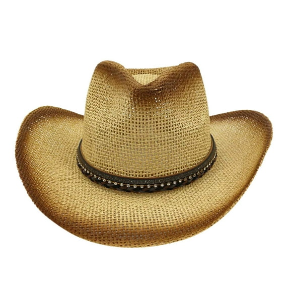 ZSQDM Cowboy Hat Fashion Wild West Fancy Dress Men Lady Cowgirl Unisex Cap beanie of Men Hat with Fans Solar Power Baseball Caps Headache Relief Cap