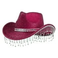 thumbnail image 1 of ZSQDM Cowboy Hat for Women and Men Men's And Women's Hats With Sequins And Pendants Tassels Fashionable Cowboy Hats Music And Dance Elegant Hats Womens Western Cowboy Hat，, 1 of 5
