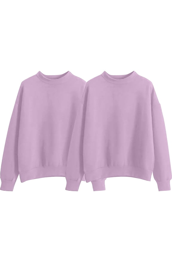 ZSQDM Hoodies for Women Mock Neck Sweatshirt for Women Plain Crewneck Casual Pullover Tunic Tops Loose Fit Long Sleeve Fall Sweaters Essentials&nbsp;Hoodie Women's Hoodless Sweatshirt(M)