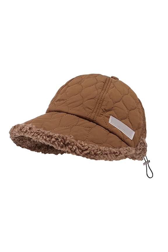 ZSQDM Duck Cap Wide Eaves To Show The Face Small with Velvet Anti Cold All Warm Plain Yan Fisherman Hat Female Women beanie Dog Hat Visors Headache Cap