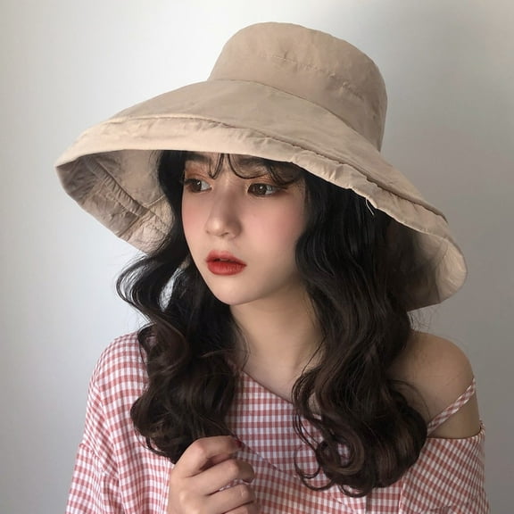 ZSQDM Fashion Lady Foldable Casual Cap Elegant Women Pure Color Wide beach Soild Hat beanie of Men Cowboy Hats for Women Baseball Caps Hat Racks for Baseball Caps Wall