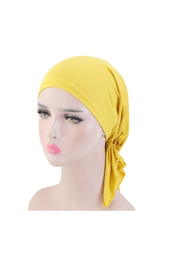 ZSQDM Fashion Women Reversible Adjustable beading Braid Hat Muslim Ruffle Cancer Wrap Cap Sleep Caps Satin Lined Hair Bonnets beanie of Men Ponytail Hat Bucket Hats Skull Cap