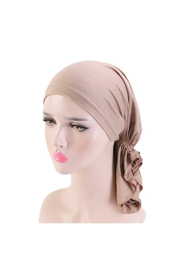 ZSQDM Fashion Women Reversible Adjustable beading Braid Hat Muslim Ruffle Cancer Wrap Cap Sleep Caps Satin Lined Hair Bonnets beanies Dog Hat Bucket Hats Swim Cap Women Adult