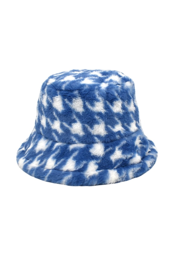 ZSQDM Female Japan South Autumn Plush Fishermans Hat Net Red Autumn Warm Thousand Bird Grid Basin Cap Men Women To Travel beanie for Women Black Cowboy Hat Bucket Hats Hat Cleaner for Baseball Caps