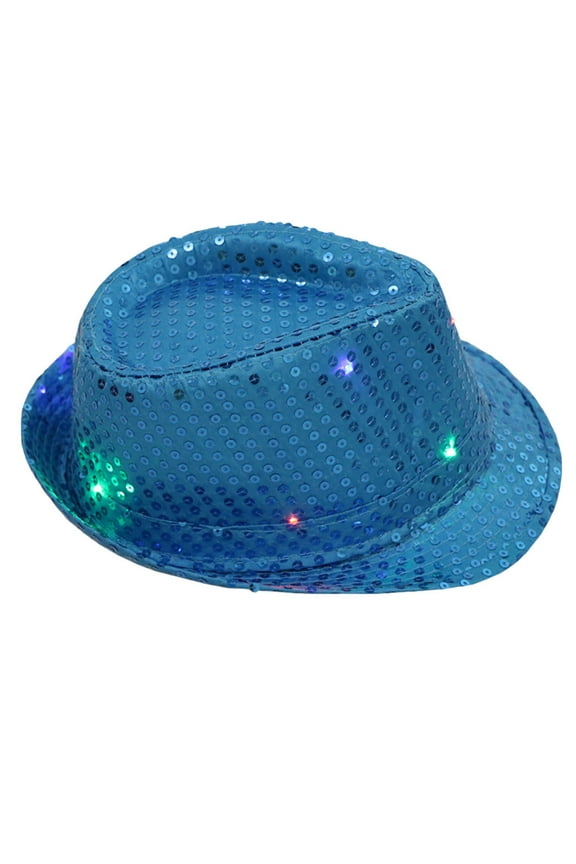 ZSQDM Flashing Light Up Led Colorful Sequin Unisex Fancy Dress Dance Party Hat Women beanie Mens Hat Baseball Caps Caps