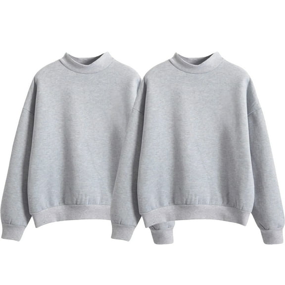 ZSQDM Football Hoodies for Women Women's Loose Fit Round Neck Pullover Long Sleeve Casual Knit Top Midweight Medium Stretch Sweatshirt Essentials Hoodie Women's Hoodless Sweatshirt(Xxl)