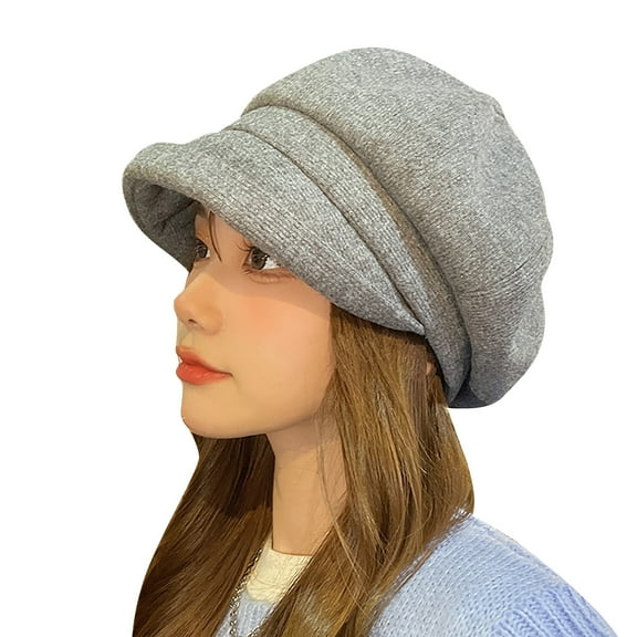 WCJM Women's Soft Panel Beret-Cap: French Vintage Style Meets Newsboy Visor Design, Classic Knit Hat for Her
