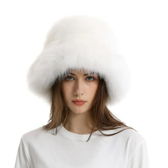 ZSQDM Fuzzy Bucket Hat Fashion Warm Winter Hat Fluffy Furry Plush Faux Hats Fishing Hat Bucket Hats for Women 2024 beanie of Men Sun Hats for Women Bomber Hats Chair Leg Caps