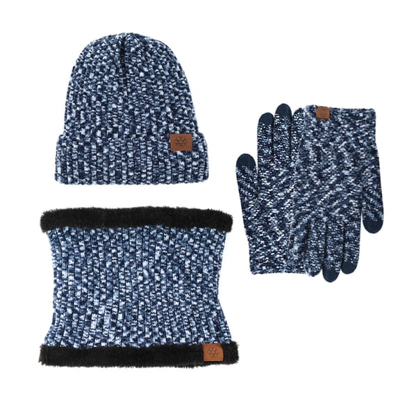 ZSQDM Hat Scarf Gloves Set Fleece Warm Knit Neck Warmer Wool Thermal Cap Outdoor Sport Ski Bike Mittens Men Women beanies Lift Hard Hat Scarf ,Hat,& Gloves Hat Organizer for Baseball Caps