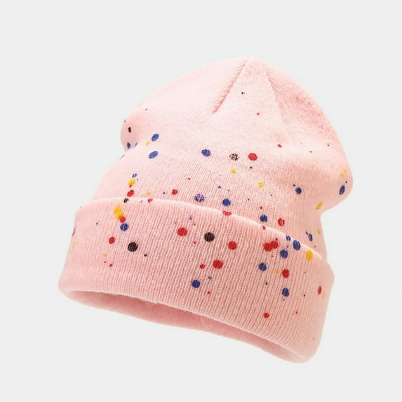ZSQDM Hat Warm Chunky Cable Knit Polka Dots Hats Soft Stretch Thick Cute Knitted Cap for Cold Weather Letter Hats Women beanie Summer Hats for Women berets Scrub Cap