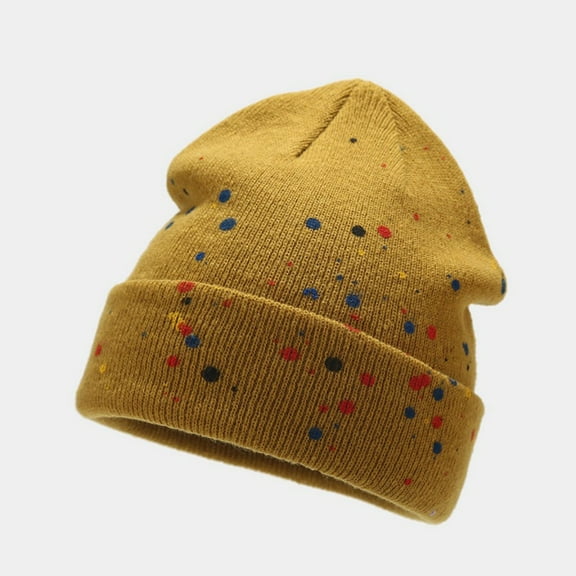 ZSQDM Hat Warm Chunky Cable Knit Polka Dots Hats Soft Stretch Thick Cute Knitted Cap for Cold Weather Letter Hats beanies Witch Hat berets Cat Nail Caps