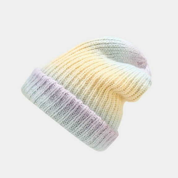 ZSQDM Hat Warm Chunky Cable Knit Rainbow Hats Soft Stretch Thick Cute Knitted Cap for Cold Weather Letter Hats beanie of Men Mens Cowboy Hat berets Skull Caps for Men