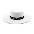 thumbnail image 1 of ZSQDM Hats for Men Women Elegant Wool Bucket Hat Vintage Cloche Bowler Hats Velour Bowler Hat Flat Top Hats Wide Brim Hats with Buttons Decoration beanie for Women Straw Cowboy Hat Hats Shower Cap, 1 of 3