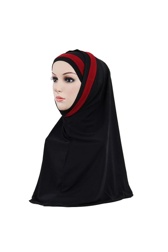 ZSQDM Hijab Double Loop Slip On Scarf Pull Over Crepe Convenient Shawl Headscarf beanie for Women Fan Hats for Men Baseball Caps Tattoo Ink Caps