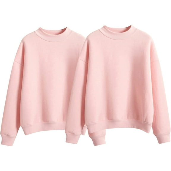ZSQDM Hoodie for Women Women's Loose Fit Round Neck Pullover Long Sleeve Casual Knit Top Midweight Medium Stretch Sweatshirt Essentials Hoodie Women's Hoodless Sweatshirt(Xxl)