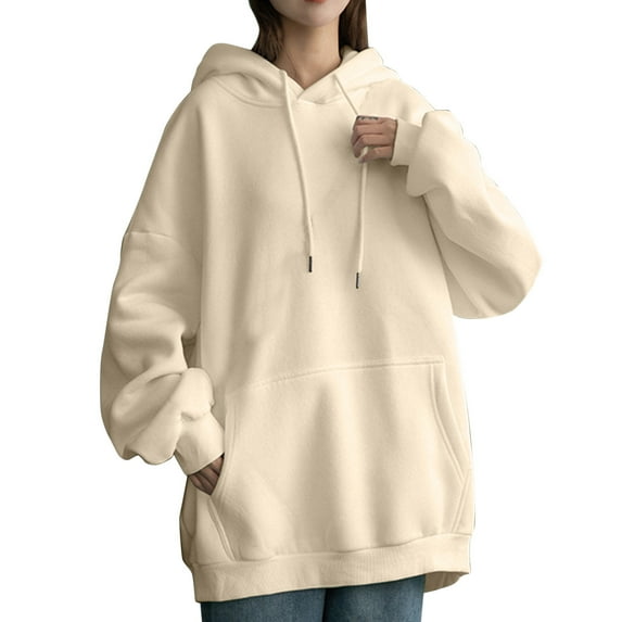 ZSQDM Hoodies for Women Pullover Hoodie Mid-weight Pullover Hooded Sweatshirt for Women Sweater Tank Women's Acrylic Hoodie (L)