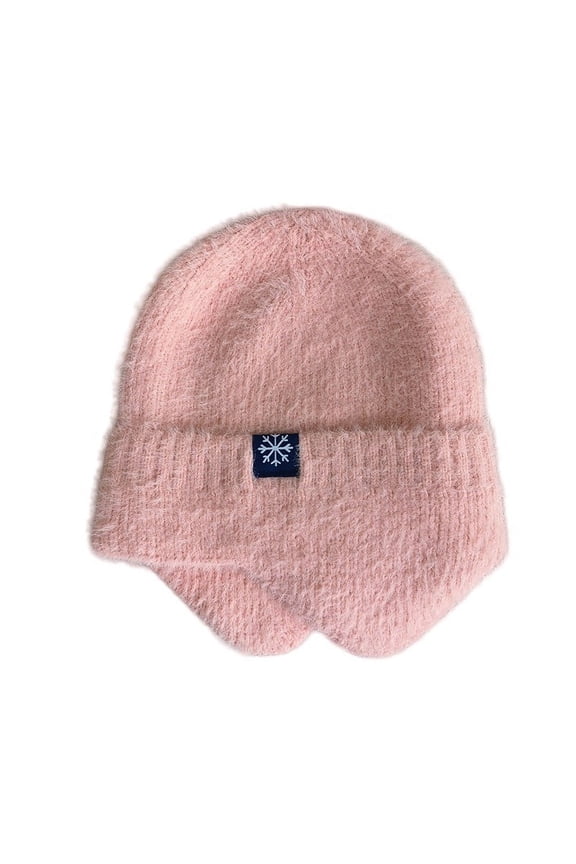 Knit Slouchy Beanie Winter Warm Knitted Plain Dyed Colorful Hat Letter Charm Custom Knit Hat For Women Warm Chunky Soft Beanie