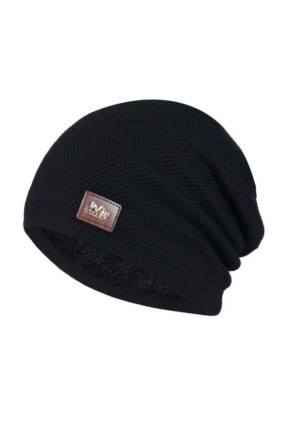 Knit Slouchy Beanie Woman Winter Warm Knitting Hats Plain Beanie Cuff Toboggan Knit Cap Warm Chunky Soft Beanie