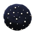 thumbnail image 1 of ZSQDM Knit Slouchy Beanie Women Beret Pearl Elegant Sweet Artist French Style Beret Beanie Cap Warm Chunky Soft Beanie, 1 of 5