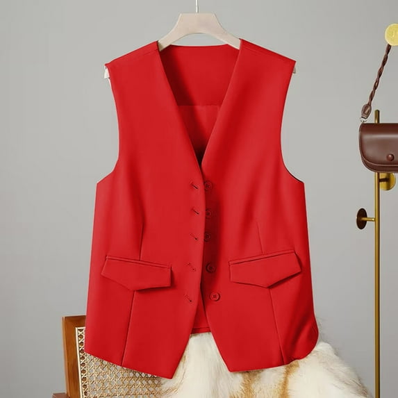 ZSQDM Ladies Waistcoats Uk Elegant Dressy Vest Tops for Office Winter Trench Coat Women Women's Synthetic Fiber Jacket Women's Outerwear Vests(Xxxlï¼