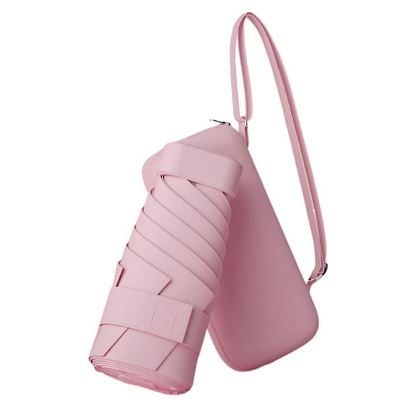 ZSQDM Light Compact Design Travel Umbrella For Purse With Case Small Compact Umbrella Sun Lightweight Portable Tiny Pocket Umbrella With Case Parasol Umbrella For Women Girl Mini Sun Travel Umbrella